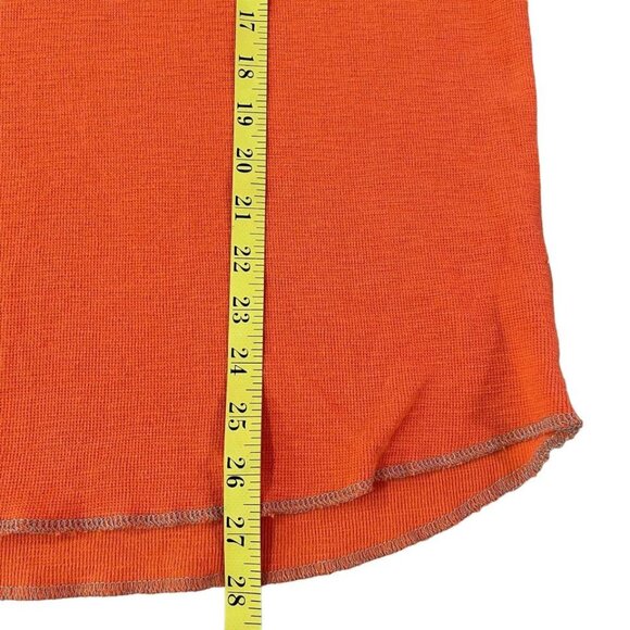 American Eagle Thermal Shirt Men’s Size Large Orange Gray Waffle Knit Retro - Picture 4 of 5